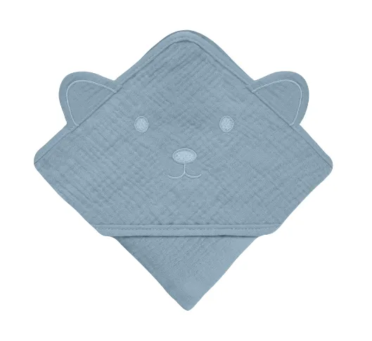 Prosop de baie Lionelo Muslin Hooded Towel Grey Sky, 80x80 cm Prosop de baie Lionelo Muslin Hooded Towel Grey Sky, 80x80 cm
