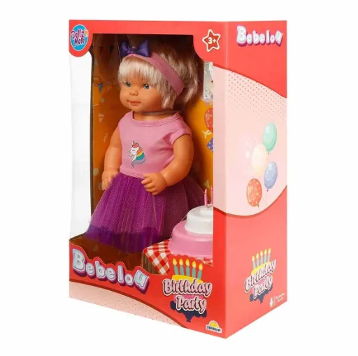 Păpușa BEBELOU LA MULȚI ANI 2 AST. 40CM. S00040021 Păpușa BEBELOU LA MULȚI ANI 2 AST. 40CM. S00040021