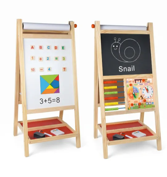 Șevalet din lemn cu două fețe, 46 × 44,2 × 98 cm, cu litere englezești, cod 2557D