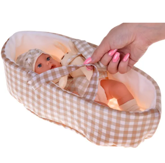 Păpușă „Bebeluș” cu landou și iepuraș de pluș, 33 cm Păpușă „Bebeluș” cu landou și iepuraș de pluș, 33 cm