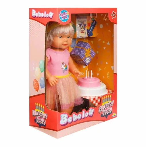 Păpușa BEBELOU LA MULȚI ANI 2 AST. 40CM. S00040021 Păpușa BEBELOU LA MULȚI ANI 2 AST. 40CM. S00040021