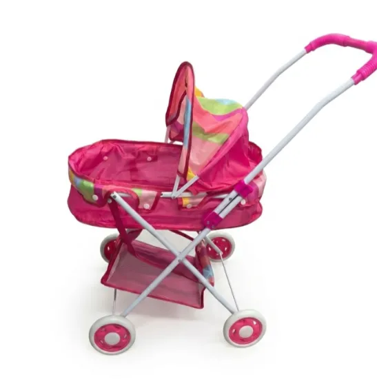 Carucior pentru papusi cu geanta, roz, cod 982030