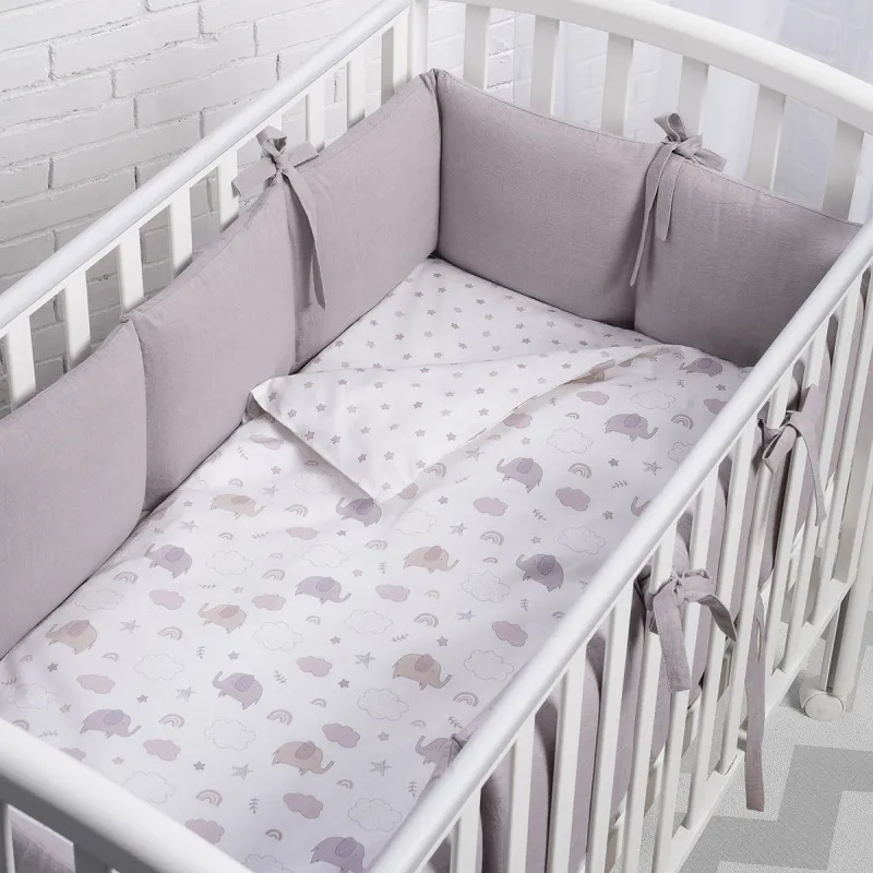 Protecție pentru patuț Perina Soft Cotton (CK1/4-05.6) Gri-violet Protecție pentru patuț Perina Soft Cotton (CK1/4-05.6) Gri-violet