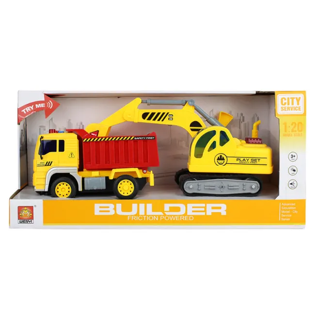WY Basculantă cu inerție 1:20 + Excavator 1:18 WY570C, cod 36220