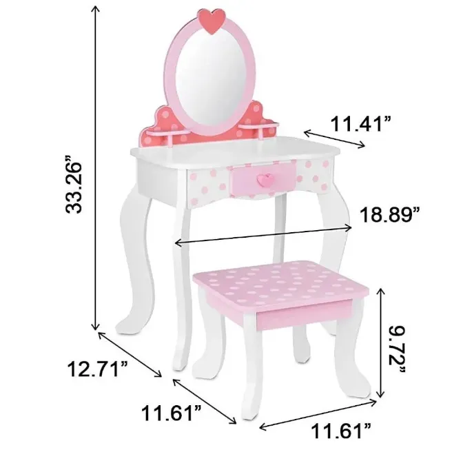 Măsuță de toaletă cu scaun Tooky Toy, cod 1858D Măsuță de toaletă cu scaun Tooky Toy, cod 1858D