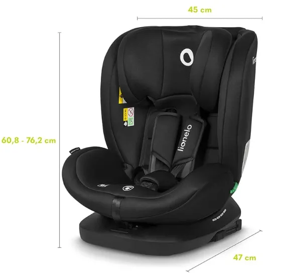 Scaun auto 40-150 cm (i-Size) Isofix Lionelo Bastiaan Black Grey, rotativ 360 Scaun auto 40-150 cm (i-Size) Isofix Lionelo Bastiaan Black Grey, rotativ 360