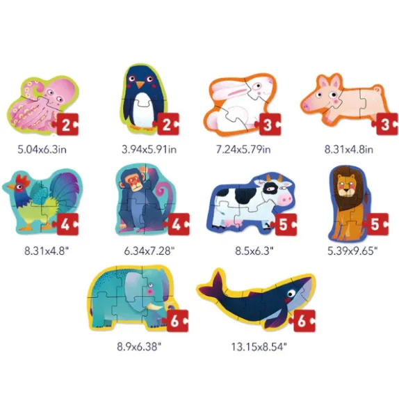 Seria de puzzle-uri „Animale”, 10 în 1, nivelul 1 Seria de puzzle-uri „Animale”, 10 în 1, nivelul 1