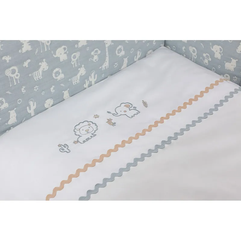 Lenjerie de pat pentru copii Perina Toys (TC6-02.2) Animăluțe albastre Lenjerie de pat pentru copii Perina Toys (TC6-02.2) Animăluțe albastre