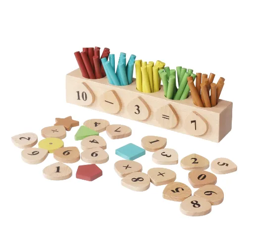 Joc educativ din lemn pentru numărat, W12E185B Joc educativ din lemn pentru numărat, W12E185B