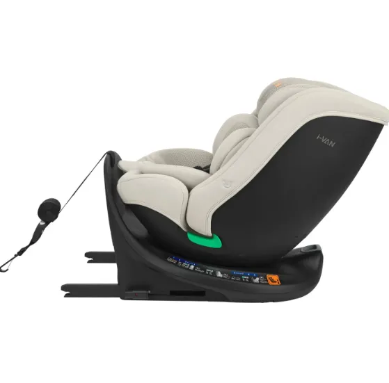 Scaun auto 40-150 cm (i-Size) Isofix KikkaBoo i-Van Light Beige, rotativ 360 Scaun auto 40-150 cm (i-Size) Isofix KikkaBoo i-Van Light Beige, rotativ 360