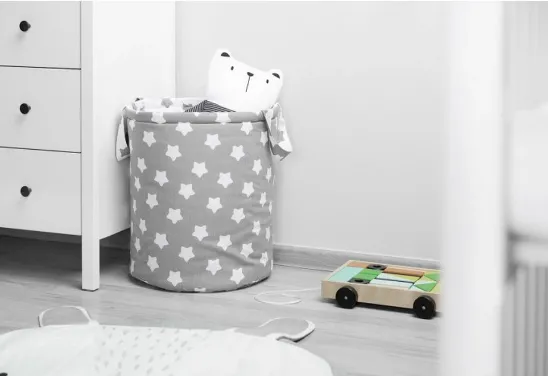Coș pentru jucării Sensillo Premium XXL Stars Grey Coș pentru jucării Sensillo Premium XXL Stars Grey
