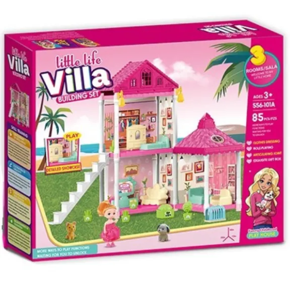 Căsuță pentru păpuși „Vila Mică” + accesorii, 85 elem. Căsuță pentru păpuși „Vila Mică” + accesorii, 85 elem.