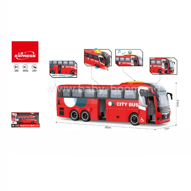 Autobuz 1:16 (cu lumini și sunet), cod 1755D Autobuz 1:16 (cu lumini și sunet), cod 1755D