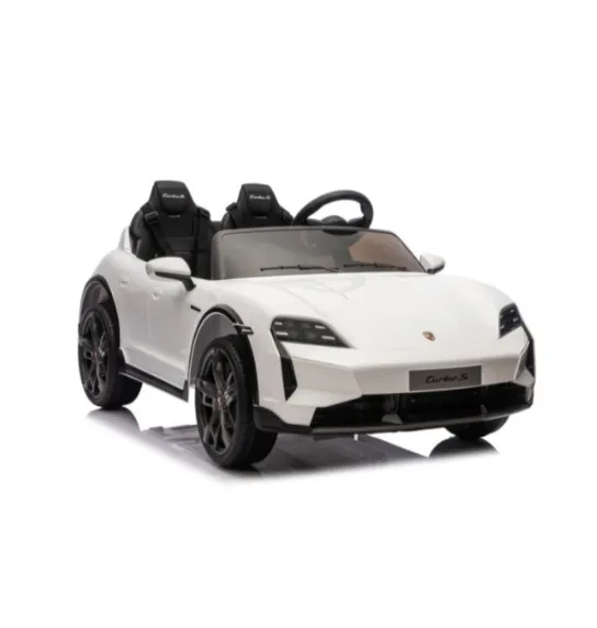 Mașină electrică GB Porsche Taycan Turbo S 24V5AH x 1.45W x 2, alb, cod 1582D Mașină electrică GB Porsche Taycan Turbo S 24V5AH x 1.45W x 2, alb, cod 1582D