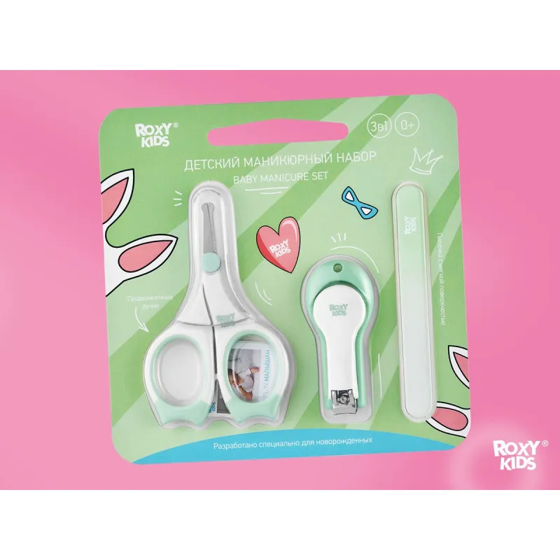 Set manichiura 3X1 Roxy Kids, Verde pal (RPS-004-G) Set manichiura 3X1 Roxy Kids, Verde pal (RPS-004-G)