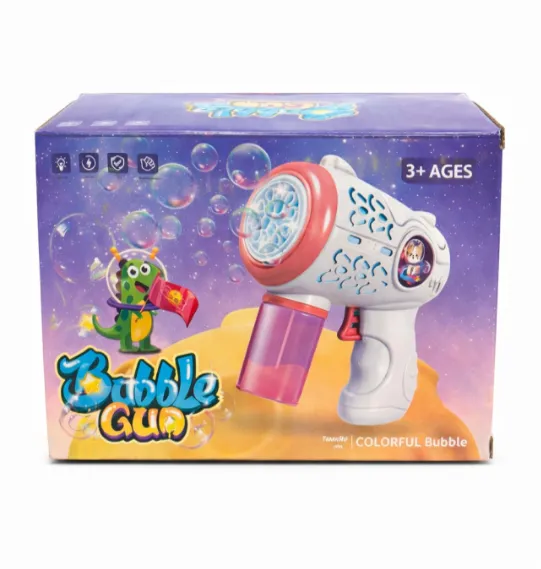 Pistol cu baloane de sapun, alb-roz, cod 10006b