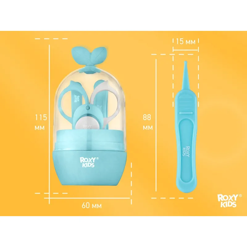 Set manichiura Roxy Kids „Frunze”, Albastru+Alb (RPS-003-B) Set manichiura Roxy Kids „Frunze”, Albastru+Alb (RPS-003-B)