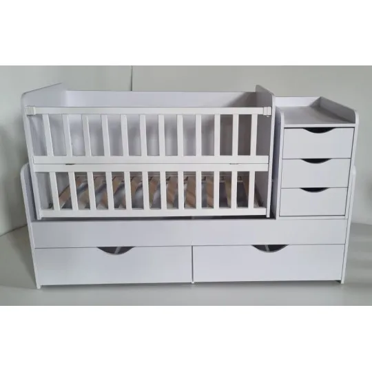 Pătuţ Eucalyptus Larry Premium Transformer (DS-1002) Alb+Gri